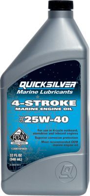Масло четырёхтактное Quicksilver (Квиксильвер) для стационаров минеральное 25W-40 (1л)