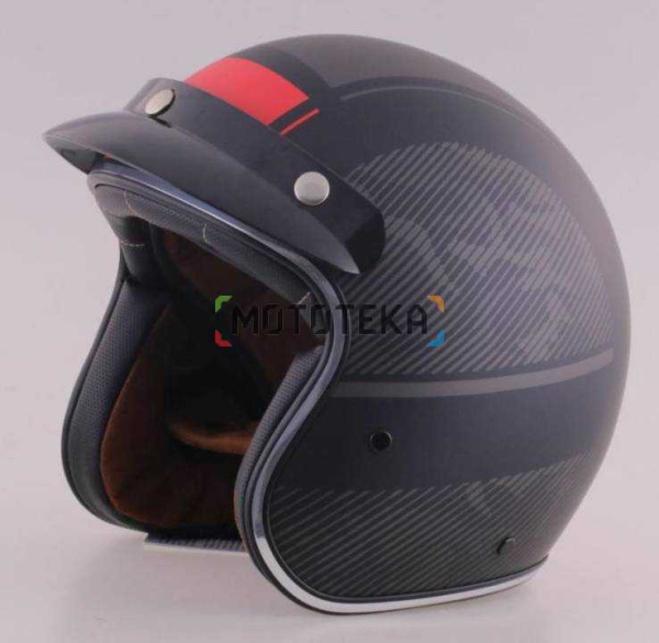 Шлем мото открытый RACER (Рейсер) BLD-181 (XXL) черный/красный