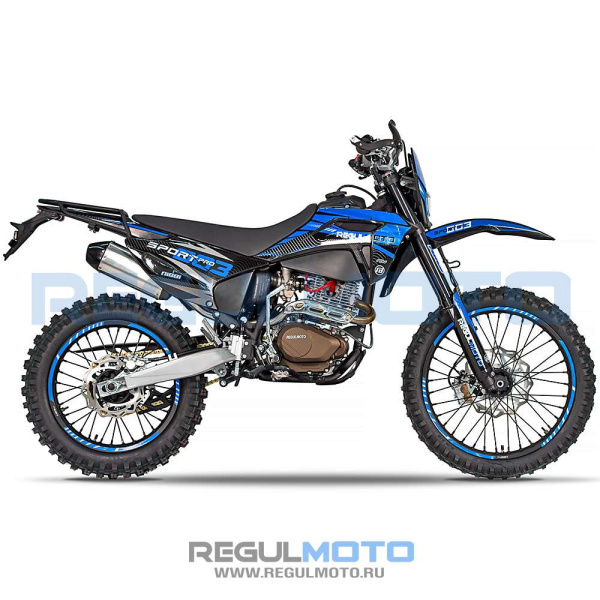 Мотоцикл кроссовый / эндуро Regulmoto (Регулмото) Sport - 003 PR PRO 300 (4 valves) 5 передач чёрный/синий с ПТС | Мототека