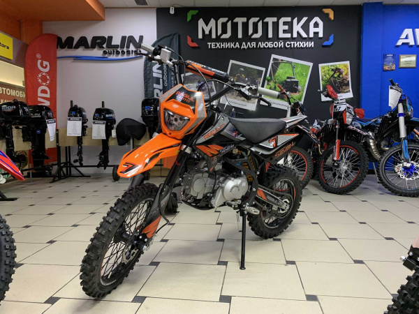 Питбайк Regulmoto (Регулмото) SEVEN PRO 49cc (150) 17/14 чёрный/оранжевый | Мототека